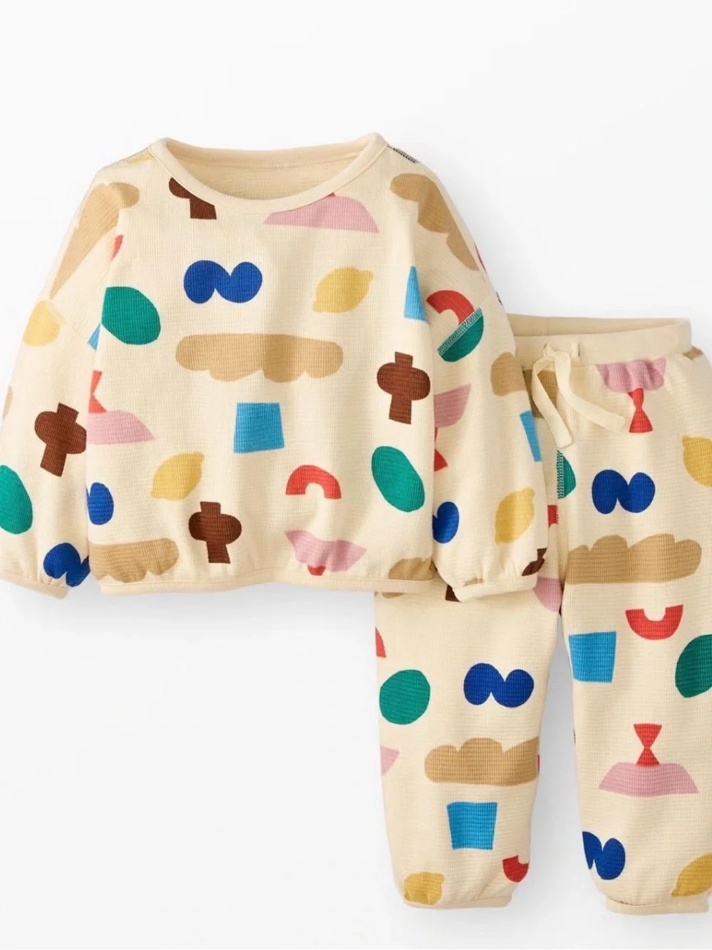 Hanna Andersson Cream Multicolor Geometric Kids play set - unisex